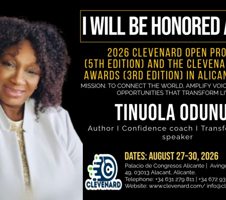 Clevenard to Honour Tinuola Odunuga at the 2026 Clevenard Open Project & Clevenard Global Awards in Alicante, Spain