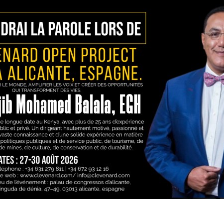L’Hon. Najib Mohamed Balala, EGH, sera la tête d’affiche et recevra un Prix international de leadership lors du Clevenard Open Project 2026 à Alicante, Espagne
