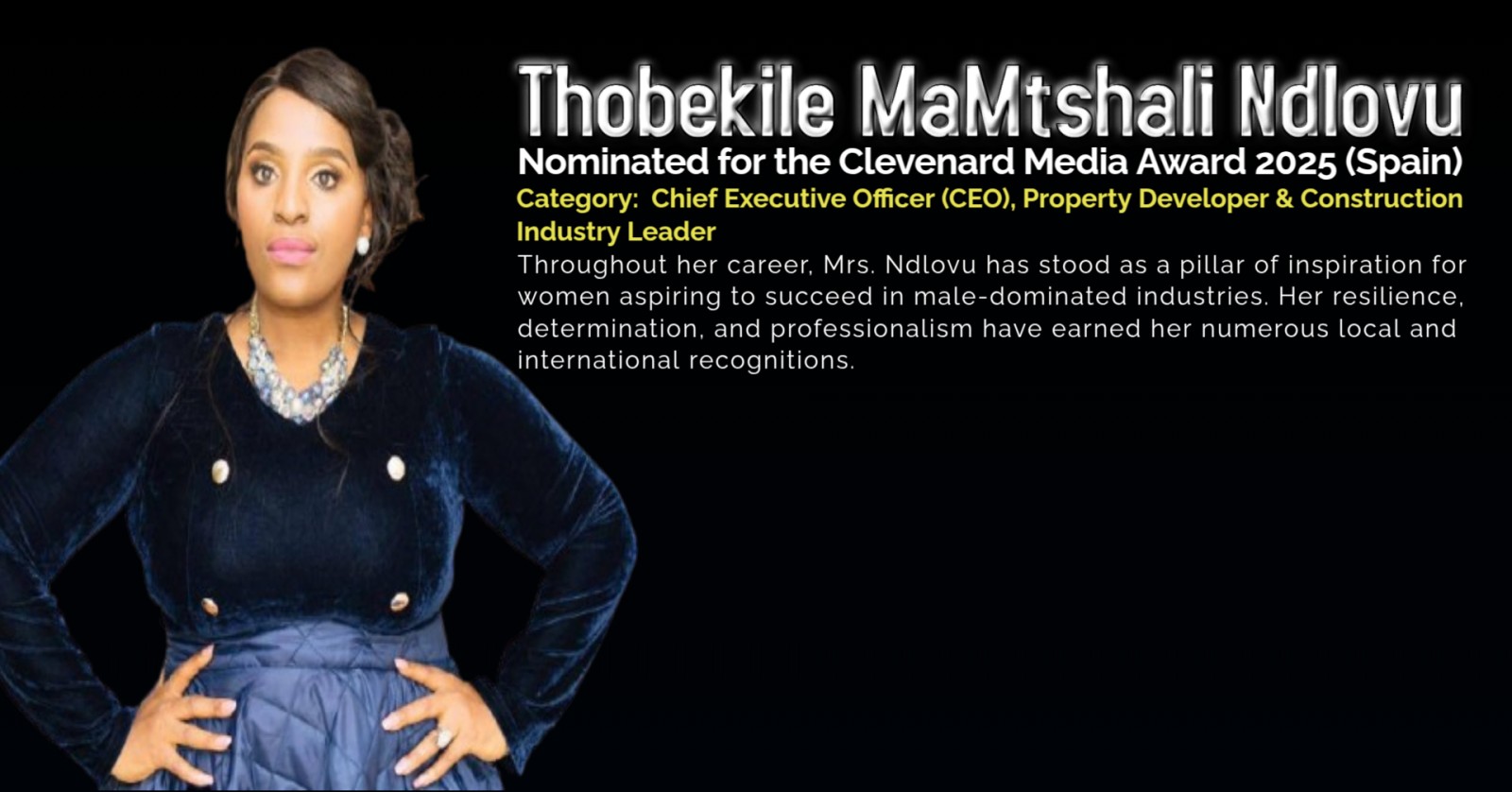 Mrs. Thobekile MaMtshali Ndlovu Nominated for the Clevenard Media Award 2025