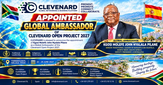 KGOSI MOLEFE JOHN NYALALA PILANE APPOINTED GLOBAL AMBASSADOR - CLEVEnARD OPEN PROJECT 2027