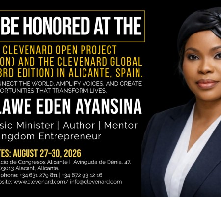 Clevenard to Honour Adefolawe Eden Ayansina at the 2026 Clevenard Open Project & Global Awards in Alicante, Spain