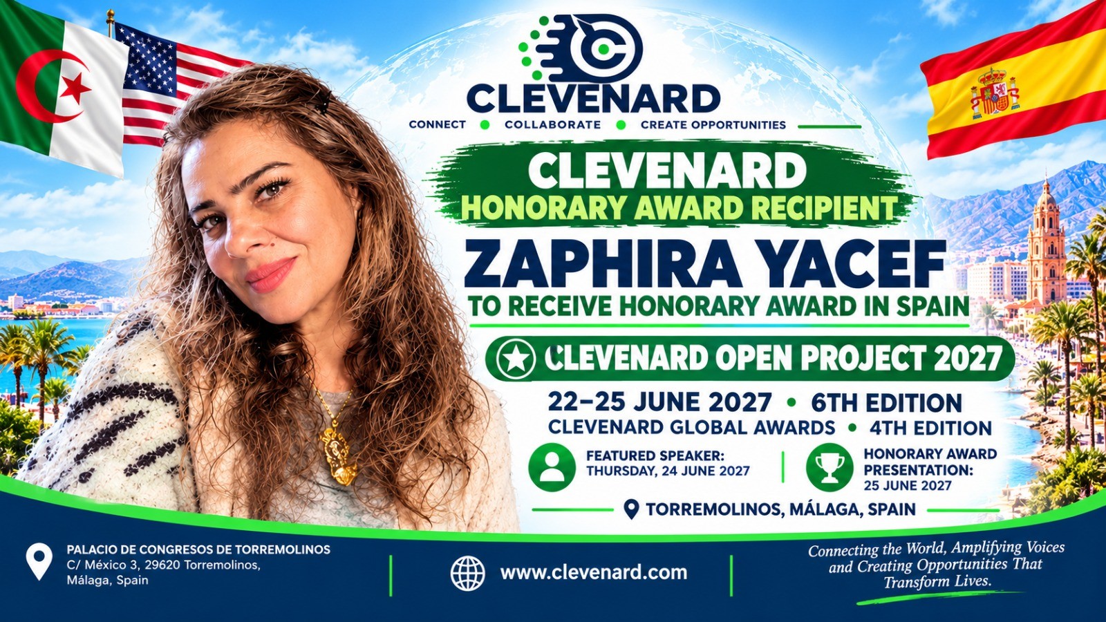 CLEVENARD TO HONOUR INTERNATIONALLY ACCLAIMED ALGERIAN ARTIST ZAPHIRA YACEF AT THE 2027 CLEVENARD GLOBAL AWARDS IN SPAIN