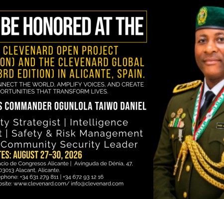 Clevenard to Honour Deputy Corps Commander Ogunlola Taiwo Daniel at the 2026 Clevenard Open Project & Global Awards in Alicante, Spain