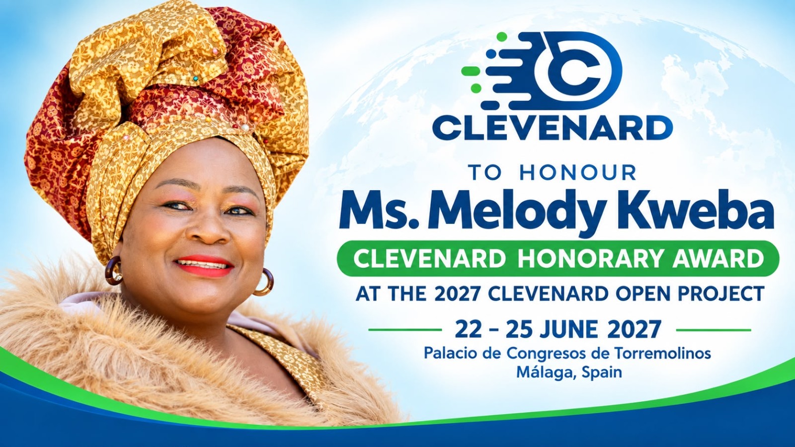 CLEVENARD TO HONOUR MS. MELODY KWEBA AT THE 2027 CLEVEnard OPEN PROJECT AND 4TH EDITION OF THE CLEVEnard GLOBAL AWARDS IN TORREMOLINOS, MÁLAGA, SPAIN