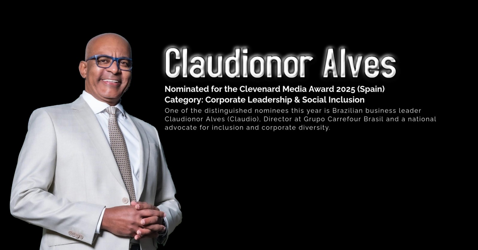 Claudionor Alves Nominated for Clevenard Media Award 2025