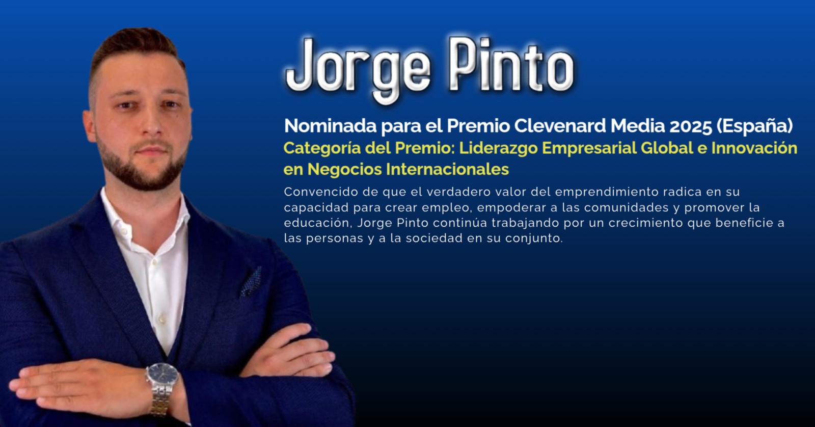 Jorge Pinto nominado al Clevenard Media Award 2025 en Palma de Mallorca, España