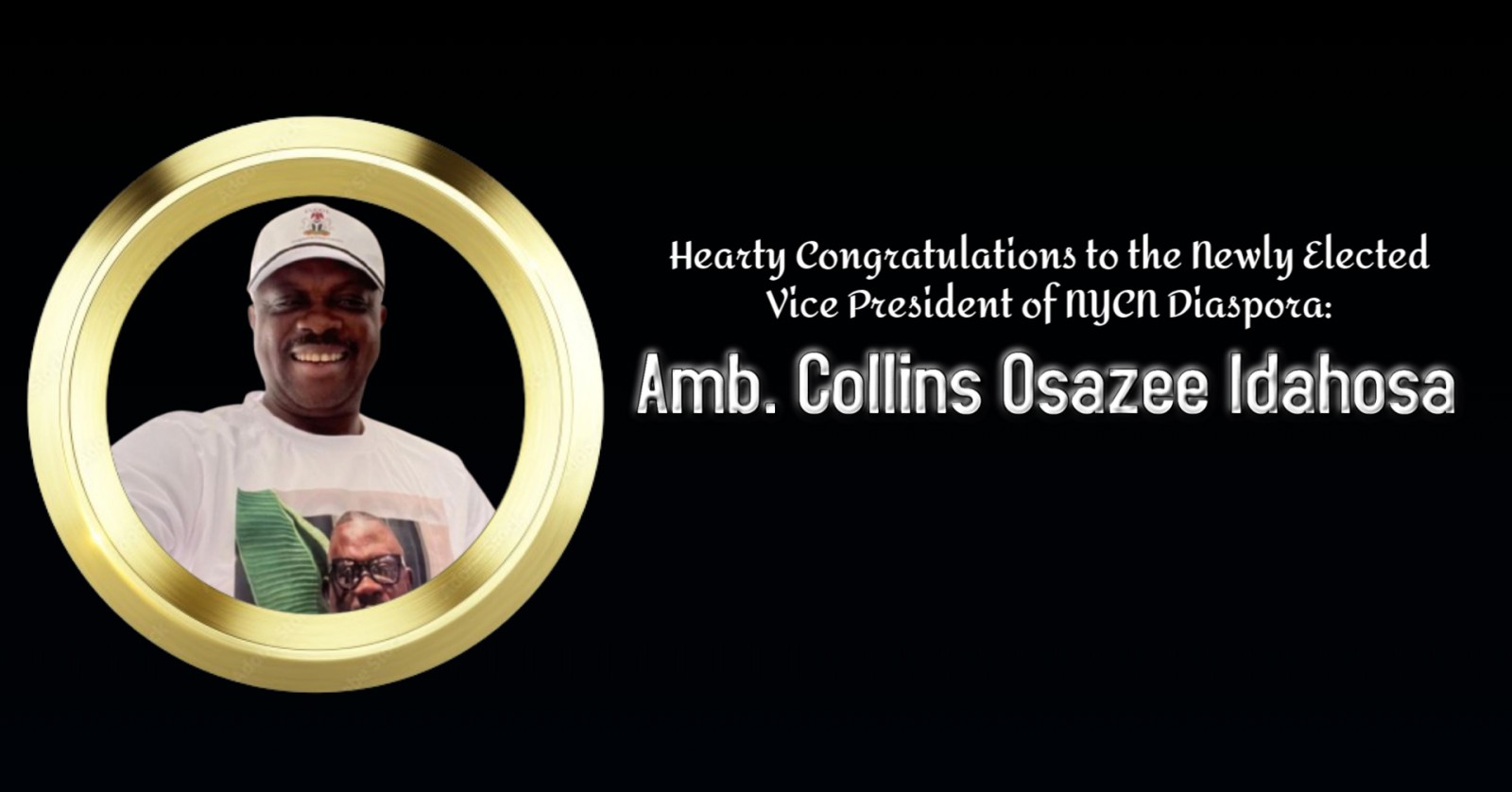 Amb. Tarela Aghanti Congratulates Newly Elected NYCN Diaspora Vice President, Amb. Collins Osazee Idahosa