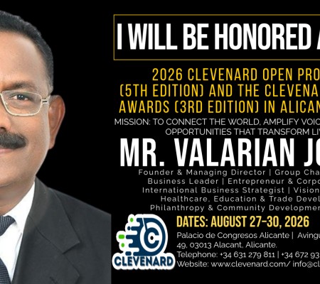 Clevenard to Honour Mr. Valarian Joseph at the 2026 Clevenard Open Project – 5th Edition & Clevenard Global Awards – 3rd Edition in Alicante, Spain