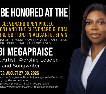 Clevenard to Honour Abi Megapraise at the 2026 Clevenard Open Project 5th Edition and Clevenard Global Awards – 3rd Edition in Alicante, Spain
