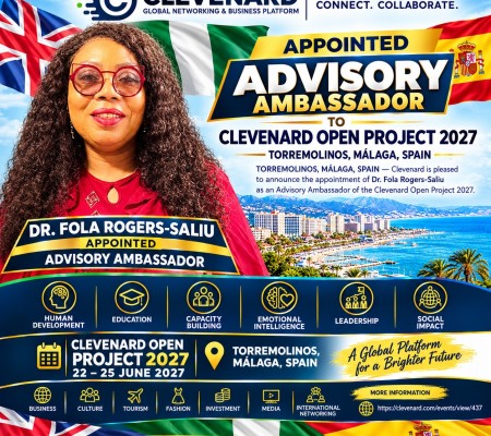 DR. FOLA ROGERS-SALIU APPOINTED ADVISORY AMBASSADOR - CLEVEnARD OPEN PROJECT 2027
