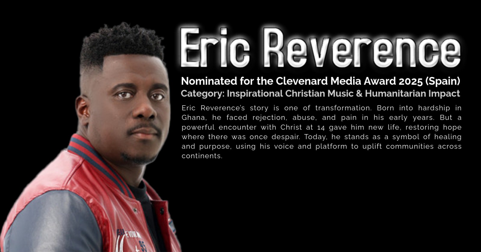 Eric Reverence Nominated for the Prestigious Clevenard Media Award 2025