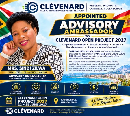 MRS. SINDI ZILWA APPOINTED ADVISORY AMBASSADOR - CLEVEnARD OPEN PROJECT 2027