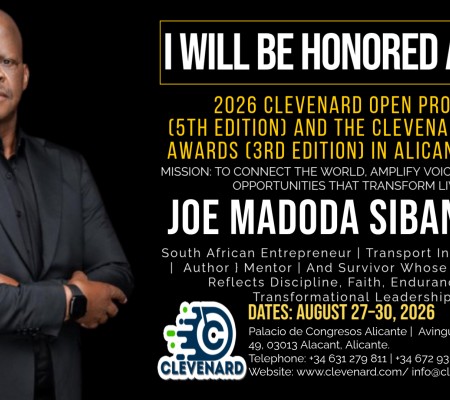 Clevenard to Honour Joe Madoda Sibanyoni at the 2026 Clevenard Open Project – 5th Edition & Clevenard Global Awards – 3rd Edition in Alicante, Spain