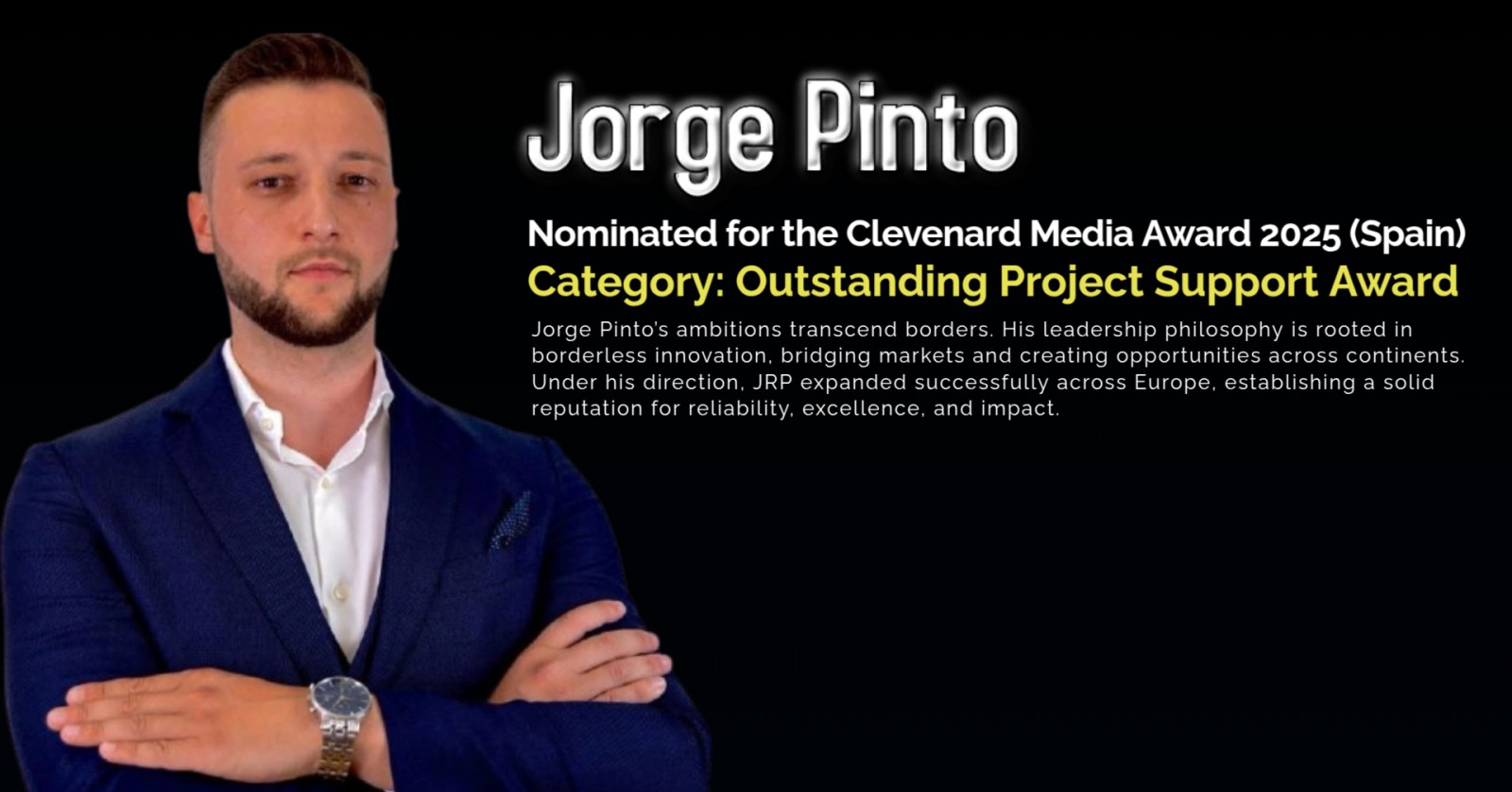 Jorge Pinto Nominated for the Clevenard Media Award 2025 in Palma de Mallorca, Spain