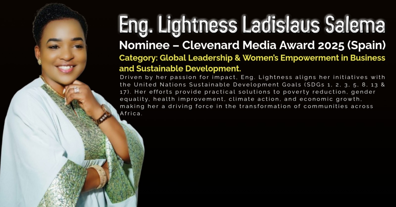 Eng. Lightness Ladislaus Salema Nominated for the Prestigious Clevenard Media Award 2025 in Palma de Mallorca, Spain