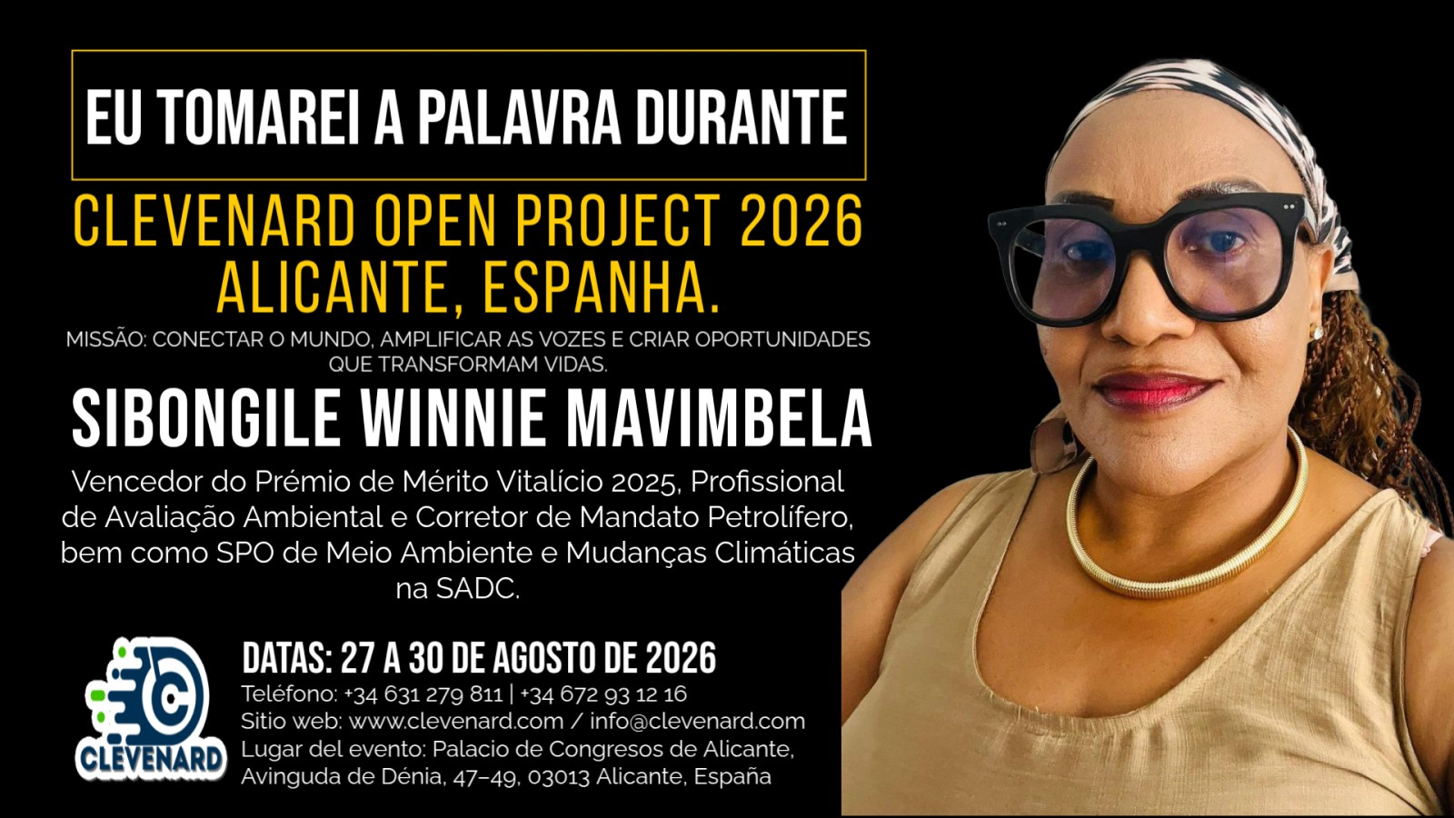 Clevenard homenageia Sibongile Winnie Mavimbela no Clevenard Open Project 2026 em Alicante, Espanha
