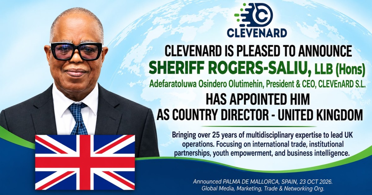 CLEVEnARD  Appoints Sheriff Rogers–Saliu, LLB (Hons), as Country Director for the United Kingdom