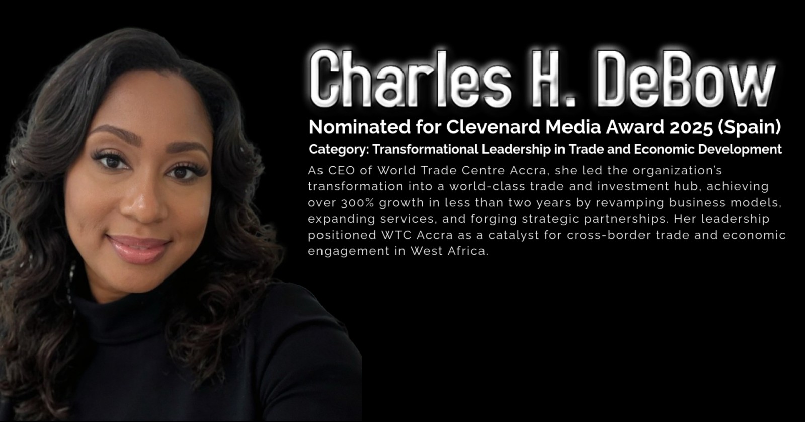Jane Reindorf-Osei Honored with 2025 Clevenard Media Award for Transformational Leadership in Trade and Economic Development