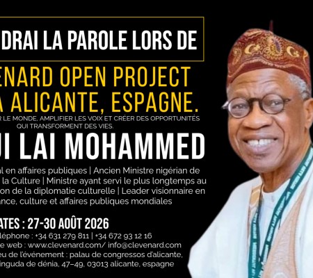 Alhaji Lai Mohammed será el conferencista principal del Clevenard Open Project 2026 en Alicante, España