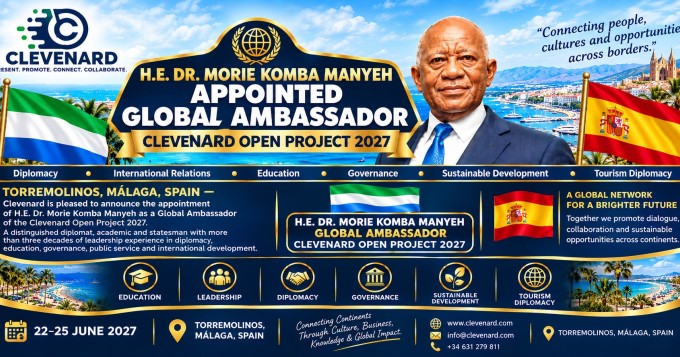 H.E. DR. MORIE KOMBA MANYEH APPOINTED GLOBAL AMBASSADOR - CLEVEnARD OPEN PROJECT 2027
