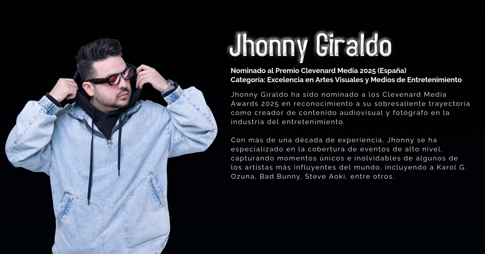 Jhonny Giraldo, Nominado a los Clevenard Media Awards 2025 – Palma de Mallorca, España