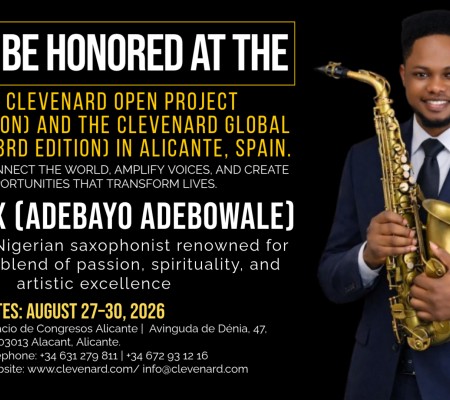 Clevenard to Honour Debosax (Adebayo Adebowale) at 2026 Clevenard Open Project & Global Awards in Alicante, Spain