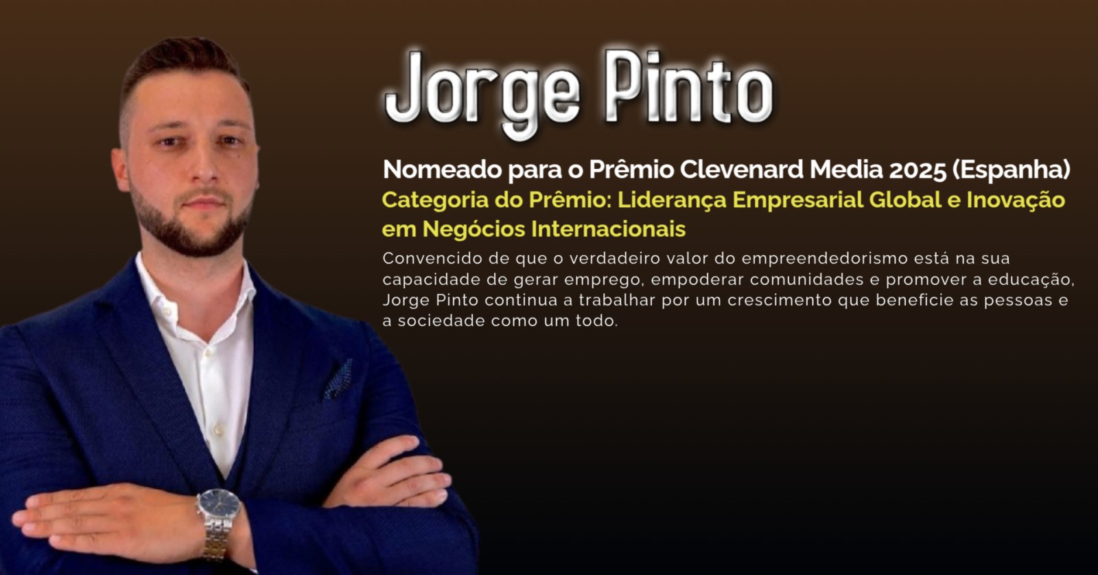 Jorge Pinto nomeado para o Clevenard Media Award 2025 em Palma de Maiorca, Espanha