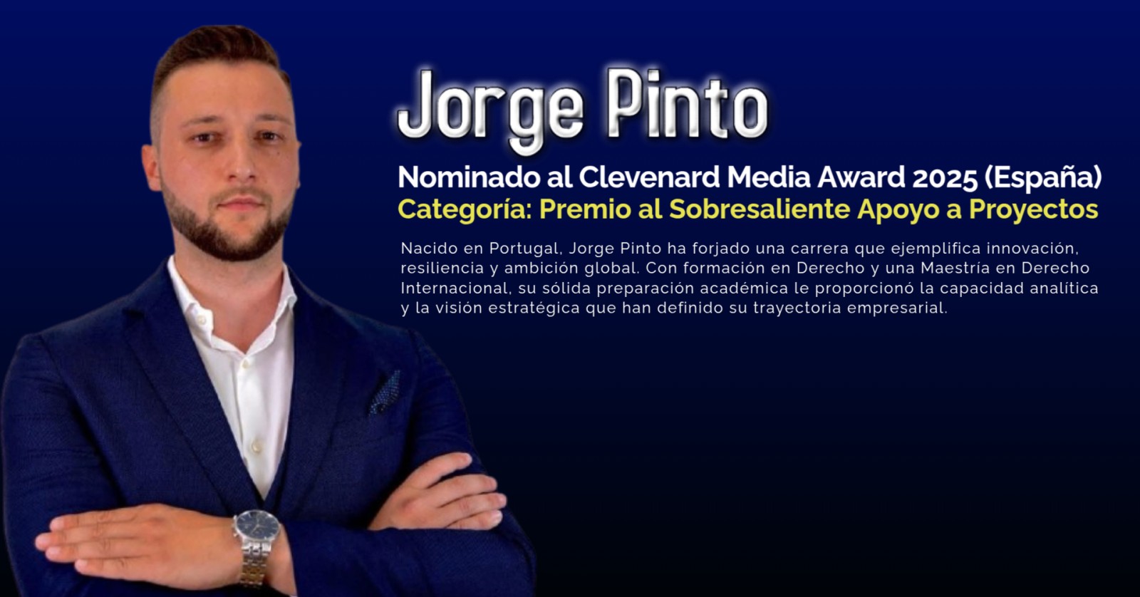 Jorge Pinto Nominado al Clevenard Media Award 2025 en Palma de Mallorca, España