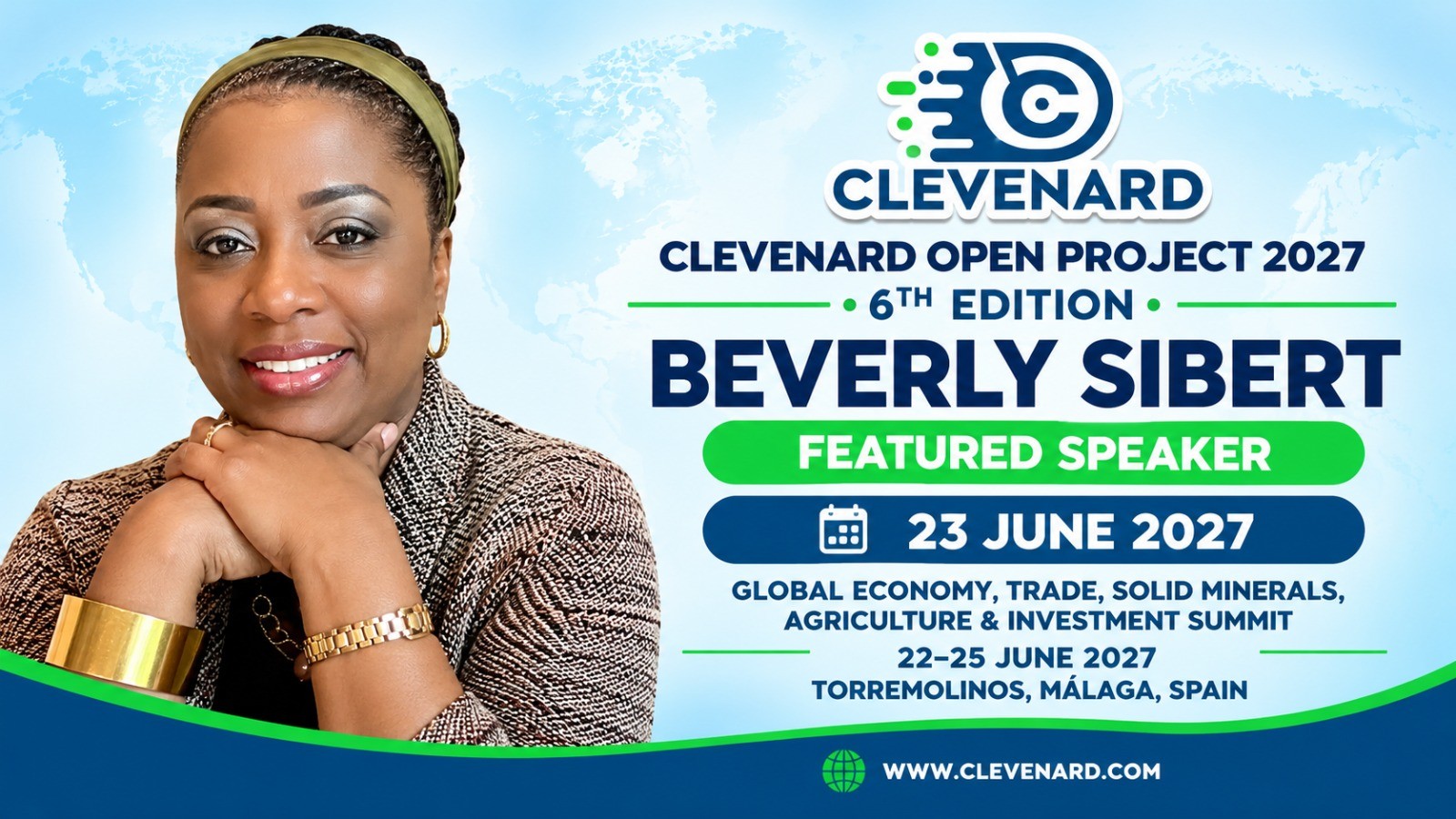 CLEVEnARD ANNOUNCES BEVERLY SIBERT AS A FEATURED SPEAKER AT THE 2027 CLEVEnARD OPEN PROJECT AND 4TH EDITION OF THE CLEVEnARD GLOBAL AWARDS IN TORREMOLINOS, MÁLAGA, SPAIN