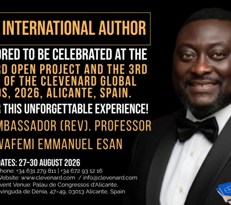 Clevenard to Honour H.E. Sir Ambassador (Rev.) Professor Oluwafemi Emmanuel Esan at the 2026 Global Authors’ Recognition in Alicante, Spain