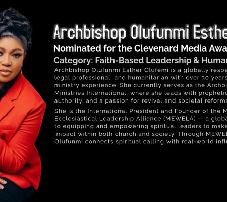 Archbishop Olufunmi Esther Olufemi Nominated for the Clevenard Media Award 2025