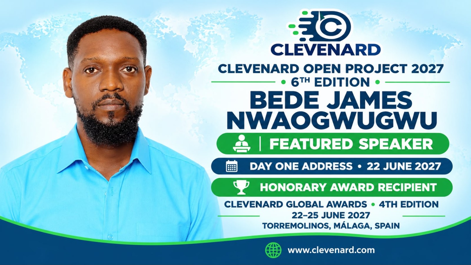 Clevenard to Honour Bede James Nwaogwugwu at the 2027 Clevenard Open Project in Torremolinos, Spain