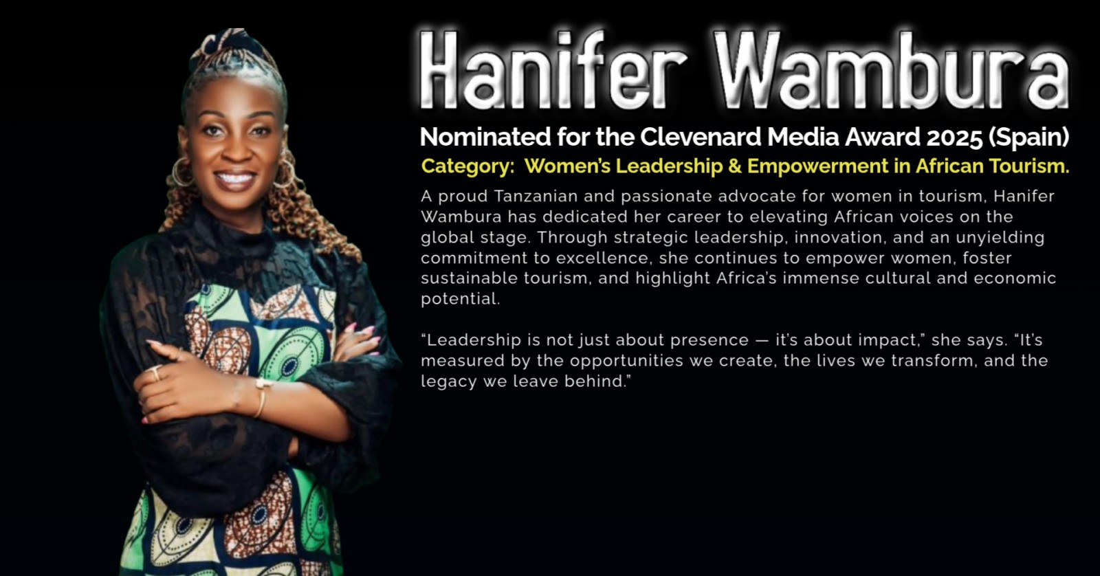Hanifer Wambura Nominated for the Clevenard Media Award 2025