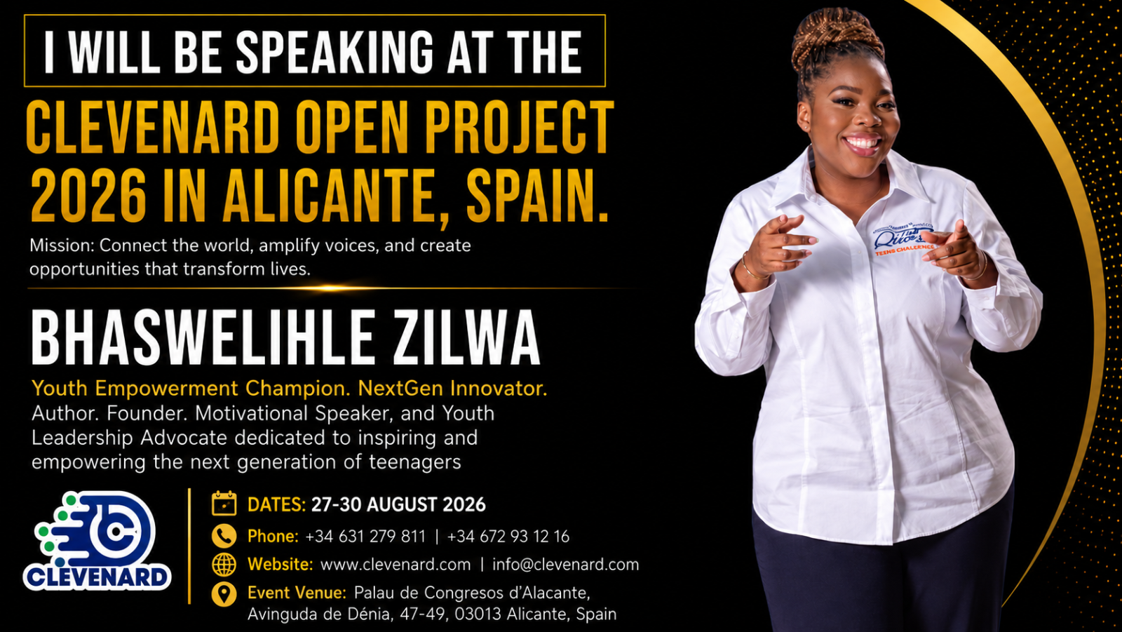 BhasweLihle Zilwa Will Be Speaking at the 2026 Clevenard Open Project in Alicante, Spain
