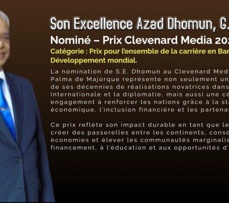 S.E. Azad Dhomun nommé pour le prestigieux Clevenard Media Award 2025 à Palma de Majorque, Espagne