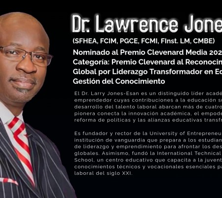 Dr. Larry Jones-Esan, PhD, nominado al Clevenard Media Award 2025 – Palma de Mallorca, España