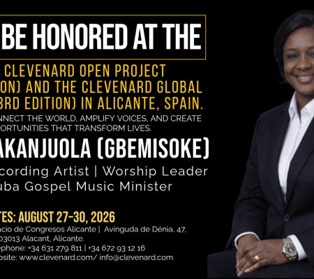 Clevenard to Honour Seun Makanjuola (Gbemisoke) at the 2026 Clevenard Open Project & Clevenard Global Awards in Alicante, Spain