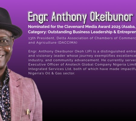 Engr. Anthony Okeibunor Okoh (JP) Nominated for the Prestigious Clevenard Media Award 2025
