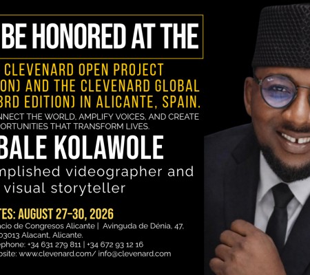 Clevenard to Honour Agbale Kolawole at the 2026 Clevenard Open Project – 5th Edition and Clevenard Global Awards – 3rd Edition in Alicante, Spain