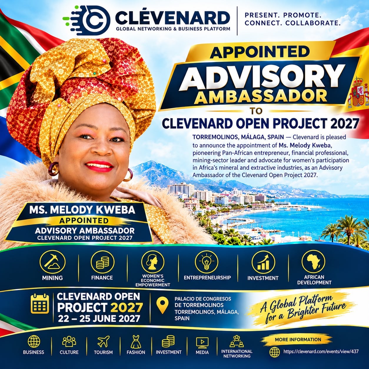 MS. MELODY KWEBA APPOINTED ADVISORY AMBASSADOR - CLEVEnARD OPEN PROJECT 2027