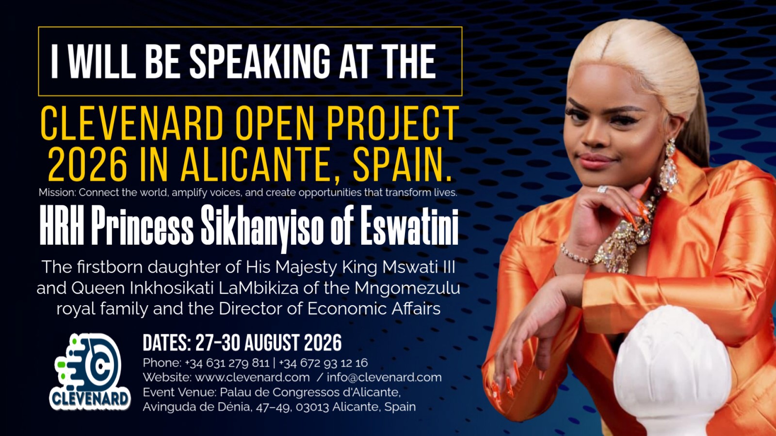 HRH Princess Sikhanyiso of Eswatini to Headline the Global Economy Summit and the Global Tourism & International Film Celebration at Clevenard Open Project 2026