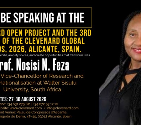 Clevenard to Honour Prof. Nosisi N. Feza at the 2026 Clevenard Open Project 5th Edition and Clevenard Global Awards – 3rd Edition in Alicante, Spain
