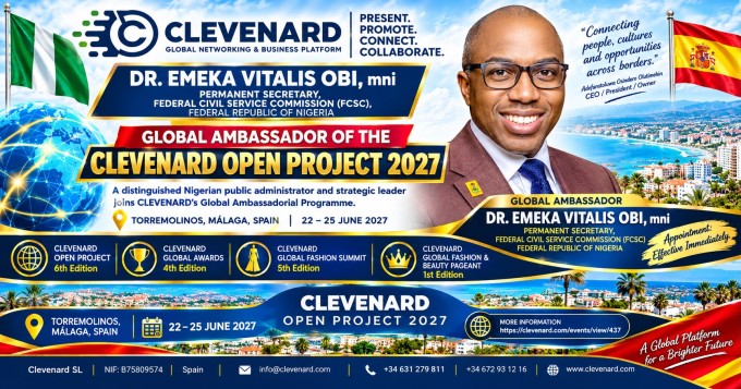 CLEVEnARD APPOINTS DR. EMEKA VITALIS OBI, mni, AS GLOBAL AMBASSADOR OF THE CLEVEnARD OPEN PROJECT 2027