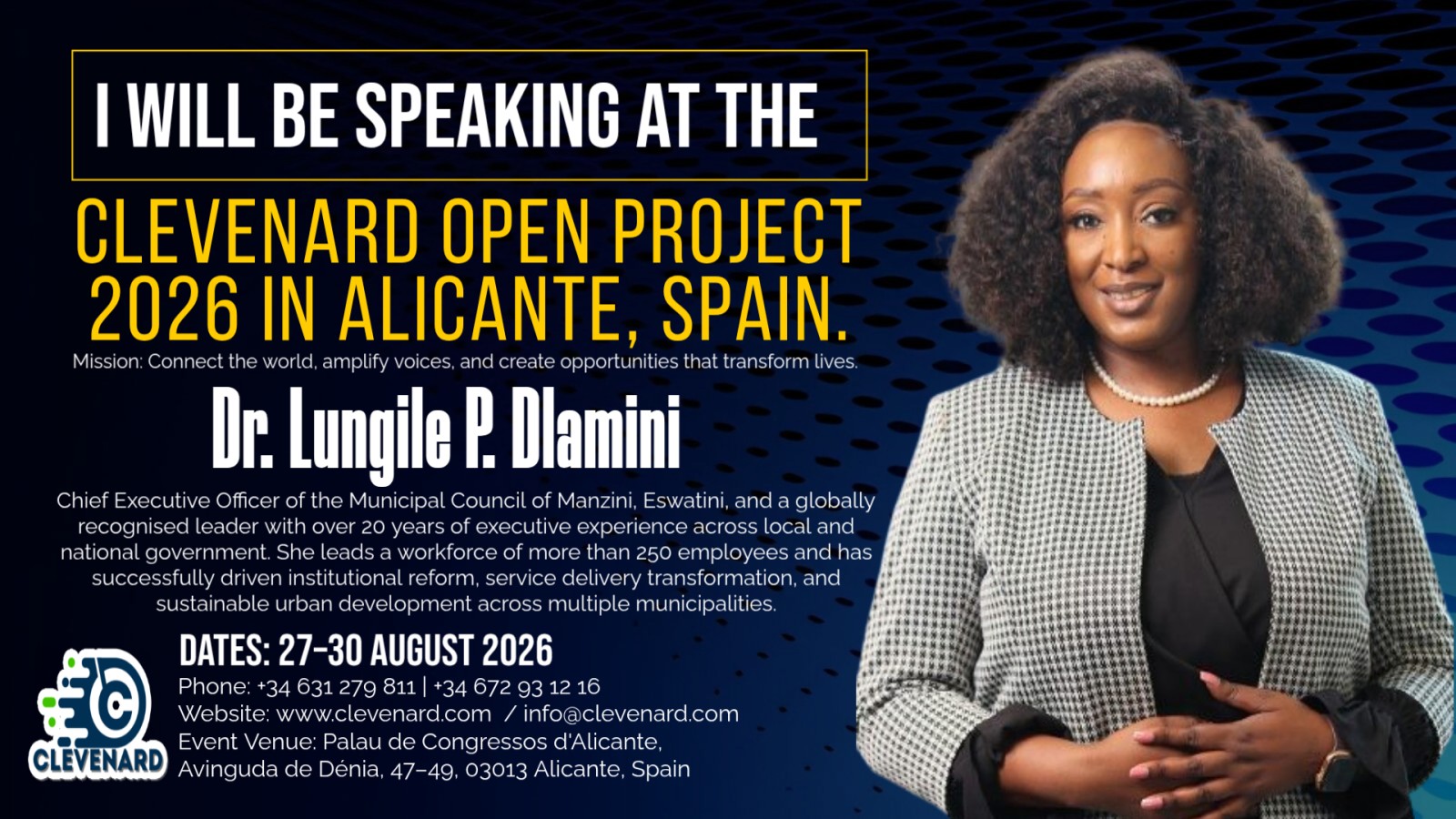Dr. Lungile P. Dlamini to Headline the Global Economy Summit at Clevenard Open Project 2026
