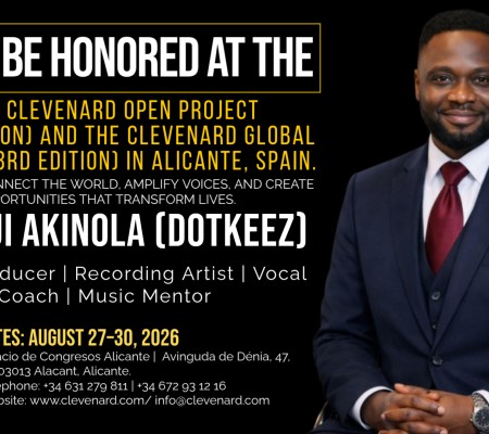 Clevenard to Honour Ayodeji Akinola (Dotkeez) at the 2026 Clevenard Open Project & Global Awards in Alicante, Spain