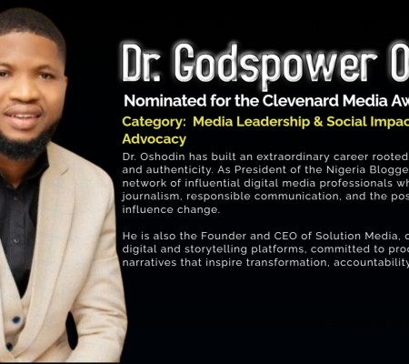Dr. Godspower Oshodin Nominated for the Clevenard Media Award 2025