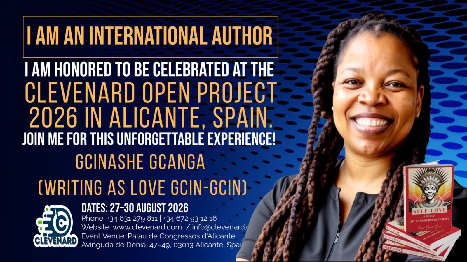 Clevenard to Honour South African Author Love Gcin-Gcin at the 2026 Global Authors’ Recognition in Alicante, Spain