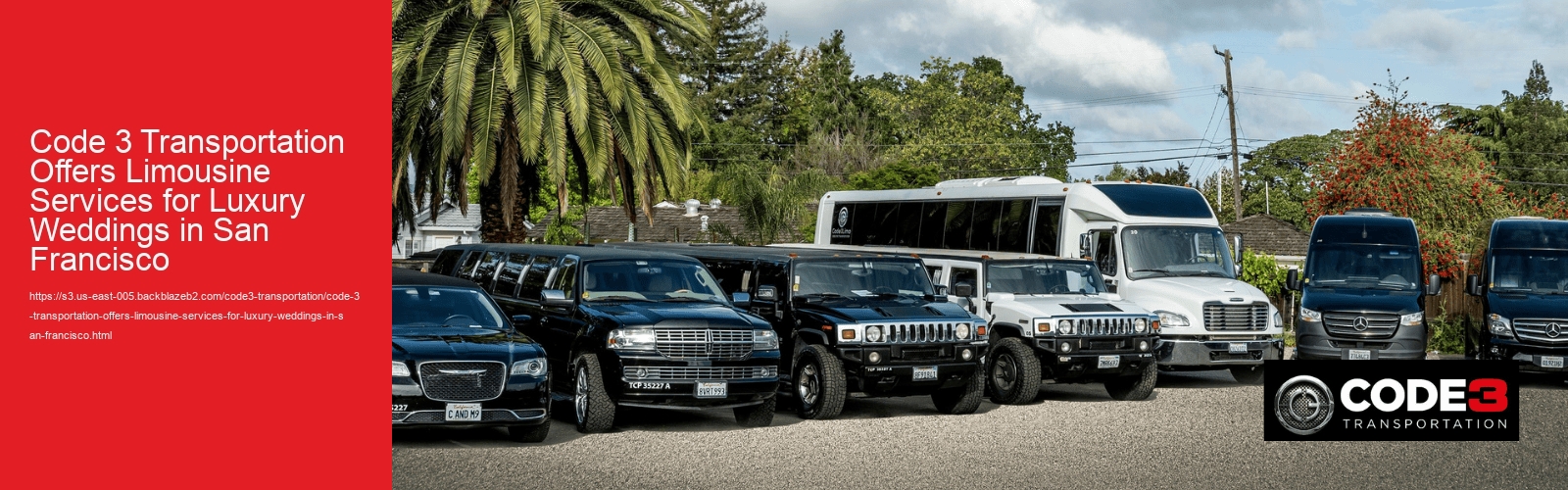 Code 3 Transportation Offers Limousine Services for Luxury Weddings in San Francisco