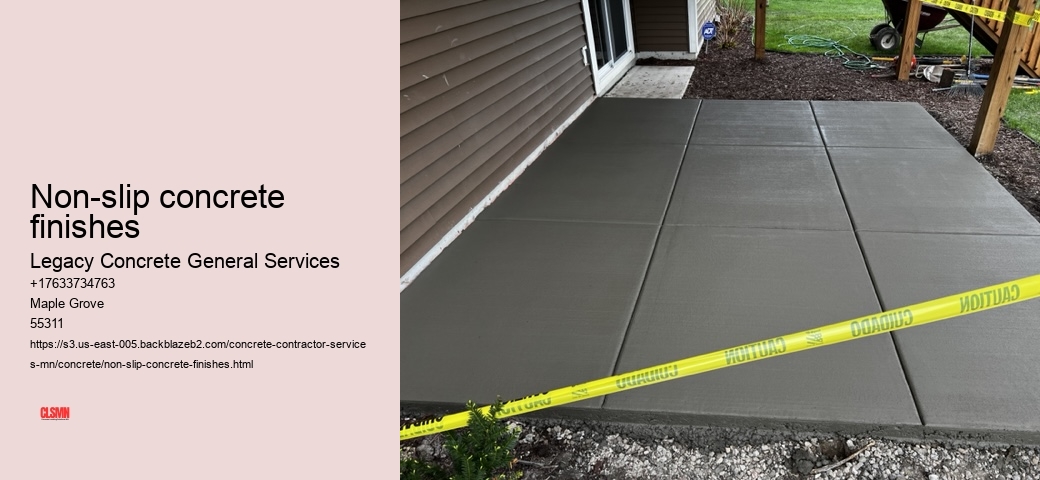 Non-slip concrete finishes