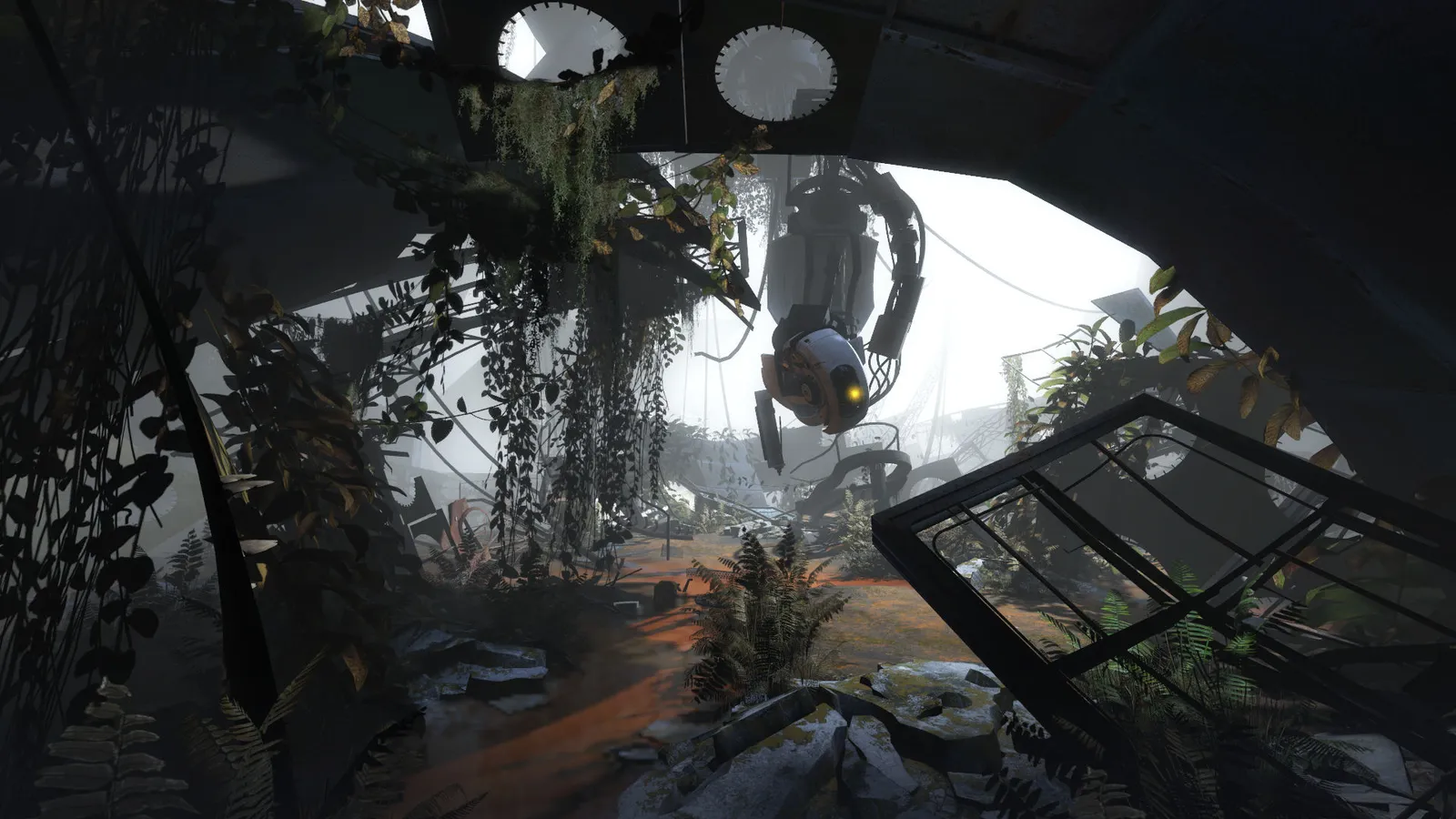 Portal 2 official Steam screenshot showing co-op test chamber gameplay